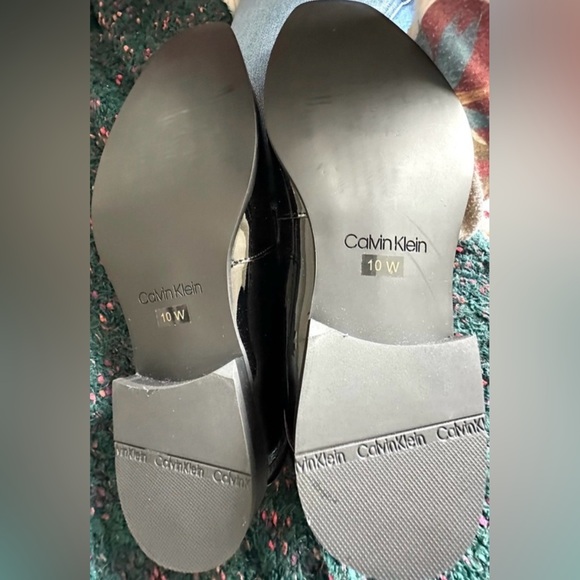 Calvin Klein Bernard Patent Leather Loafers NWT Black Slip-On Size 10 Wide main image 6